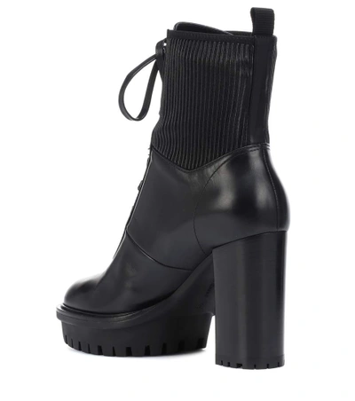 Shop Gianvito Rossi Martis 70 Leather Ankle Boots In Black