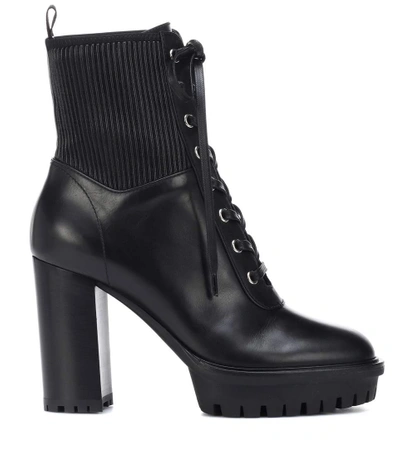 Shop Gianvito Rossi Martis 70 Leather Ankle Boots In Black
