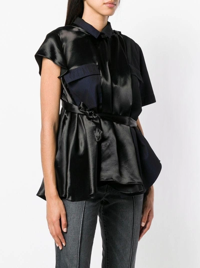 Shop Sacai Asymmetric Blouse - Black