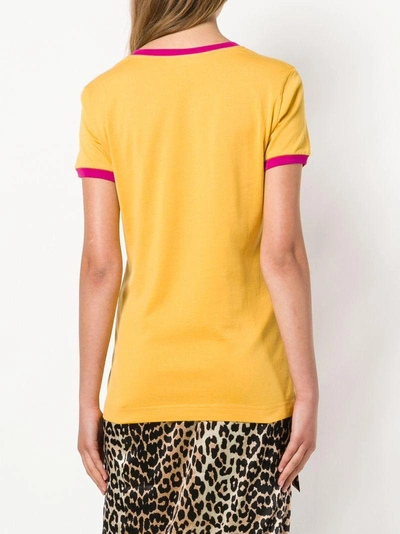 Shop Dolce & Gabbana Printed Slim-fit T-shirt - Yellow & Orange