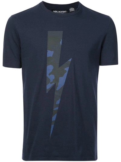 Shop Neil Barrett Lightning Bolt T-shirt - Blue