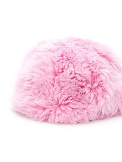 Shop Msgm Furry Cap - Pink