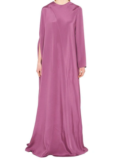 Shop Valentino Silk Maxi Dress In Purple