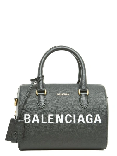 Shop Balenciaga Logo Handbag In Black