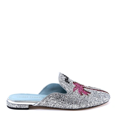 Shop Chiara Ferragni Chiara Suite Slippers In Silver