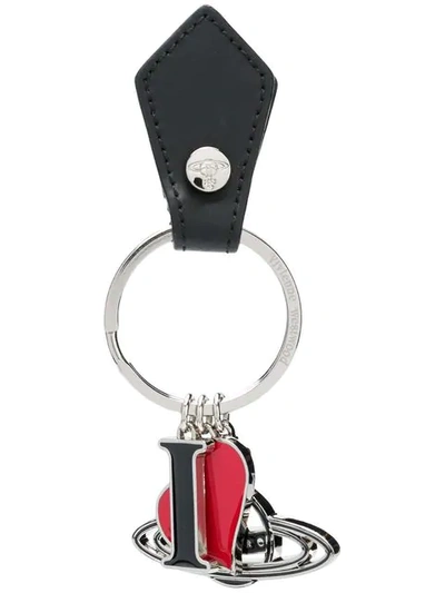 Shop Vivienne Westwood Heart Key Ring In Black