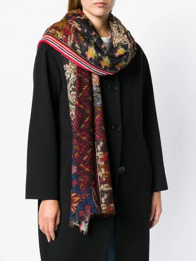 Shop Faliero Sarti American Mulit-patterned Scarf In Red