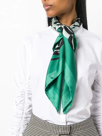 Shop Valentino Printed Scarf In Green