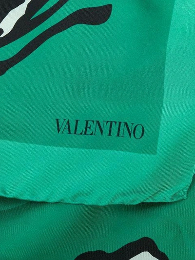 Shop Valentino Printed Scarf In Green