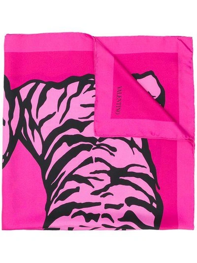 Shop Valentino Printed Scarf In Pink