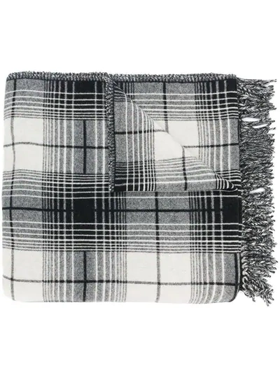 Shop Off-white Check Blanket Scarf - Black