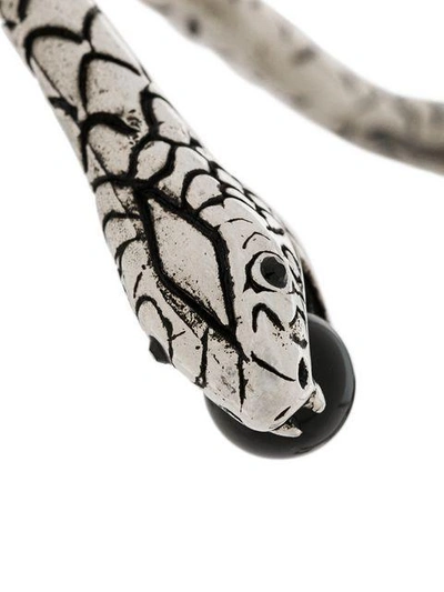 Shop Saint Laurent Snake Shaped Earrings - Metallic