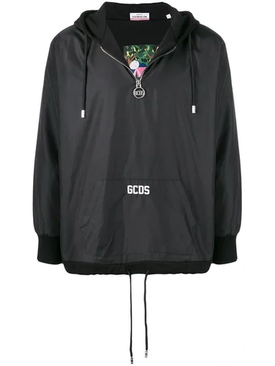 Shop Gcds Logo Hooded Jacket - Black