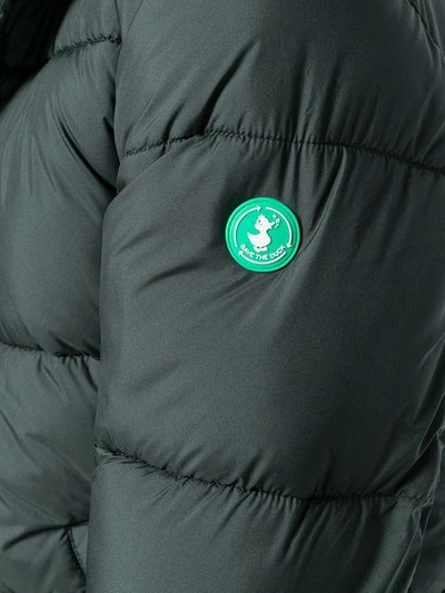 Shop Save The Duck Hooded Padded Jacket - Green