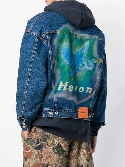 Shop Heron Preston Heron Print Denim Jacket - Blue