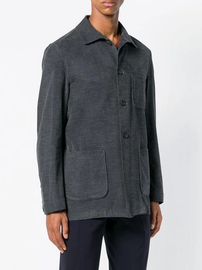 Shop Lardini Patch Pocket Shirt In Grey