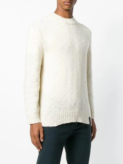 Shop Kenzo Textured Knit Sweater - White