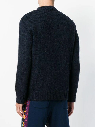 Shop Kenzo Chunky Knit Sweater - Blue