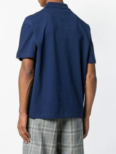 Shop Kenzo Logo Polo Shirt In Blue