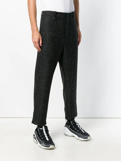 Shop Oamc Cropped Trousers In Black