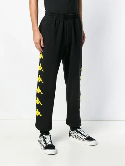 Shop Paura X Kappa Side Logo Band Track Pants In Black