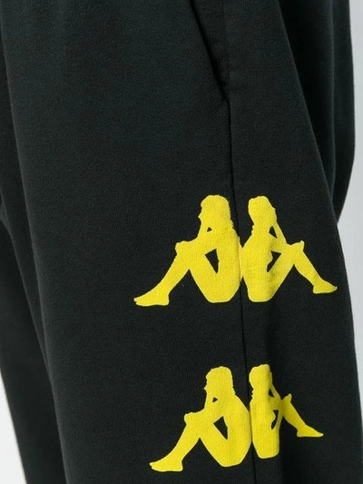Shop Paura X Kappa Side Logo Band Track Pants In Black