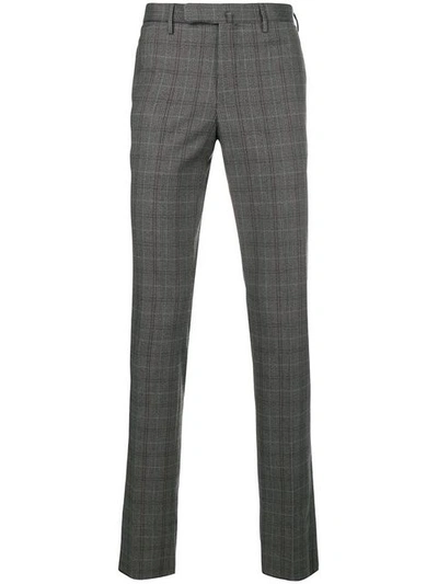 Shop Incotex Classic Tartan Trousers - Grey