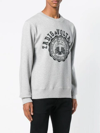 Shop Zadig & Voltaire Zadig&voltaire Logo Print Sweatshirt - Grey