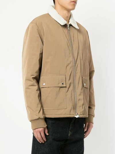 Shop Wood Wood Lightweight Zip Front Jacket In Brown