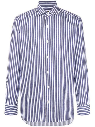 Shop Barba Striped Shirt - Blue