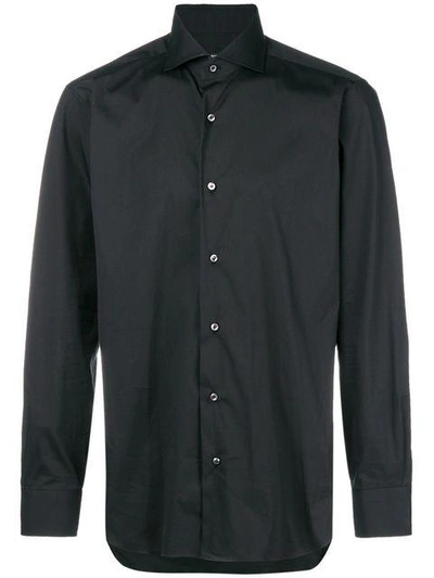 Shop Barba Long Sleeved Shirt In Black