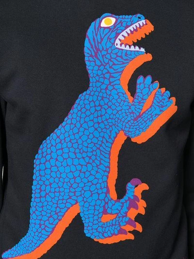 Shop Paul Smith Ps By  Dinosaur Print Longsleeved T-shirt - Black