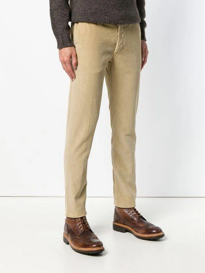 Shop Al Duca D'aosta 1902 Slim-fit Corduroy Trousers - Neutrals
