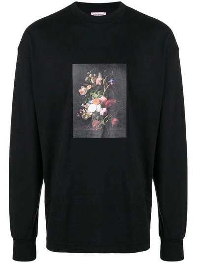 Shop Palm Angels Floral Print Longsleeved T In Black