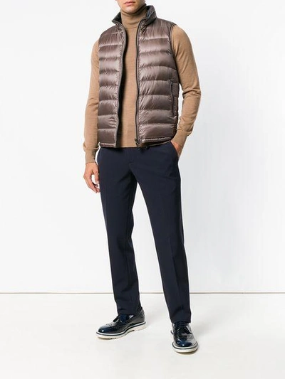 Shop Herno Padded Gilet In Brown