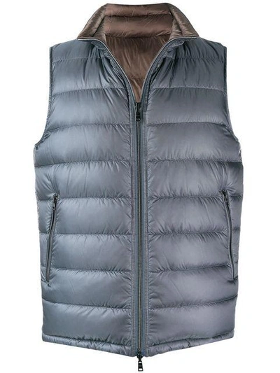 Shop Herno Padded Gilet In Grey