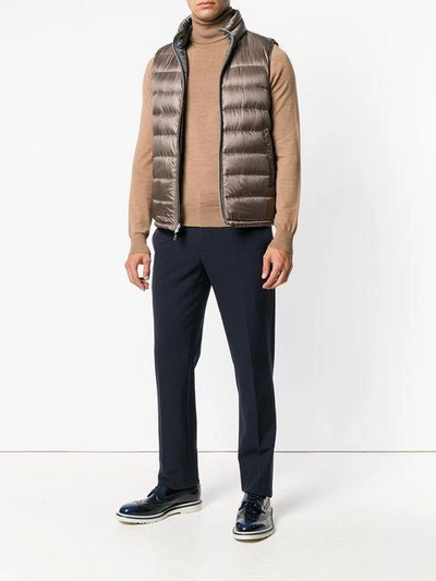 Shop Herno Padded Gilet In Grey