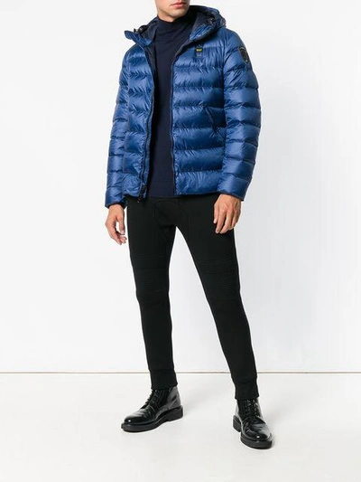 Shop Blauer Hooded Puffer Jacket - Blue