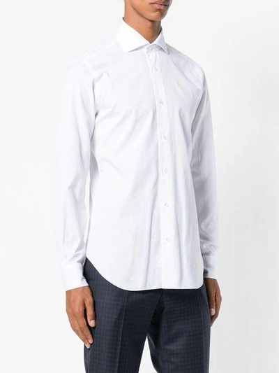 Shop Barba Long Sleeved Shirt In White