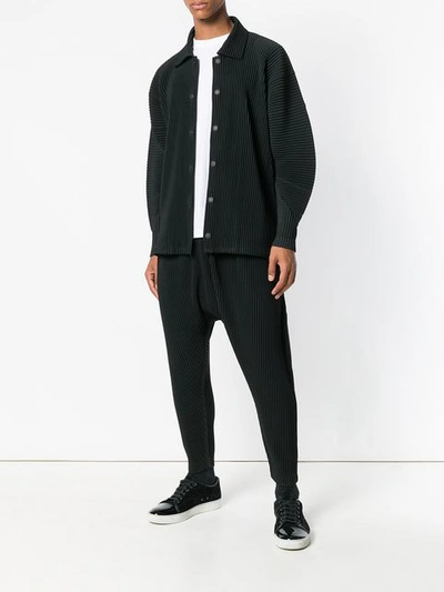 Shop Issey Miyake Homme Plissé  Pleated Jacket - Black
