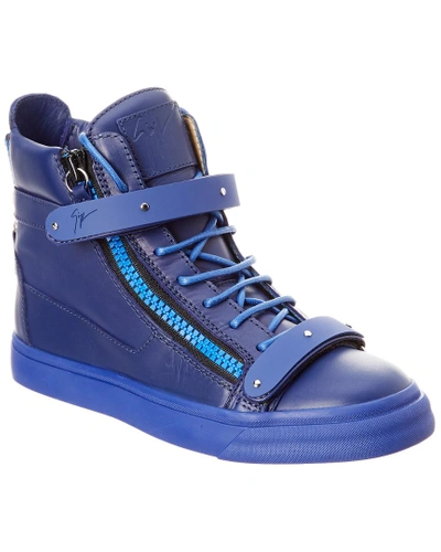 Shop Giuseppe Zanotti Leather High In Blue