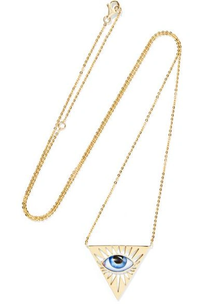 Shop Lito Tu Es Partout 14-karat Gold Enamel Necklace