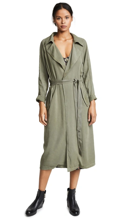 Shop Rachel Pally Twill Trench Coat In Olive