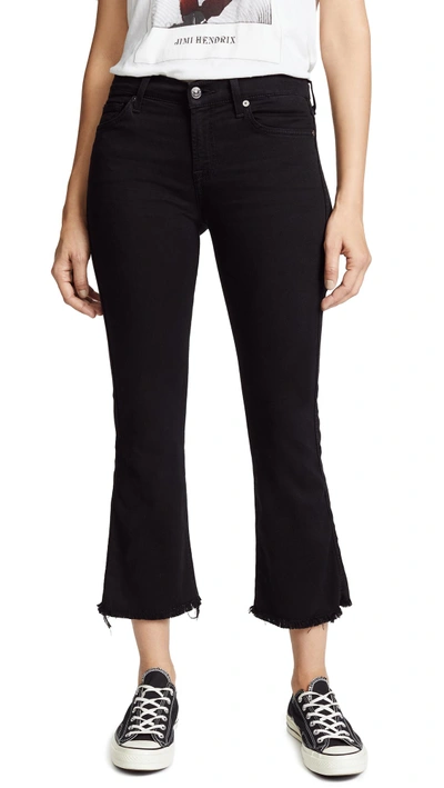 Shop 7 For All Mankind Cropped Bootcut Jeans In B(air) Black