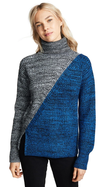 Shop Derek Lam 10 Crosby Turtleneck Sweater In Blue Multi