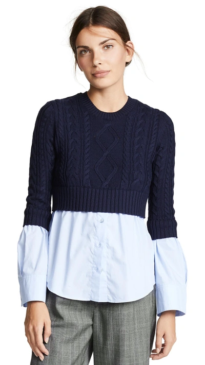 Shop Kenzo Knit Mix Top In Glacier