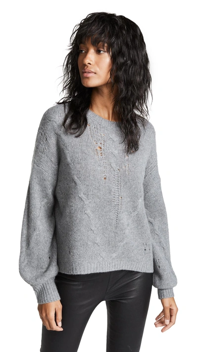 Shop 360 Sweater Lea Cashmere Sweater In Heather Grey