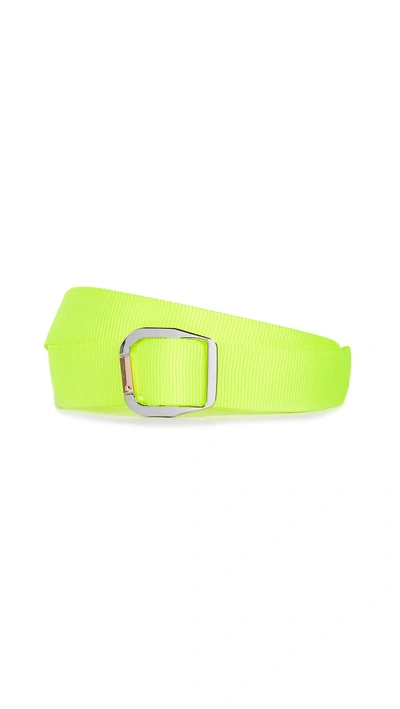 Shop Tibi Carabiner Nylon Belt In Neon Yellow