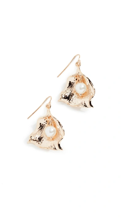 Shop Reliquia Zanzibar Imitation Pearl Earrings In Yellow Gold/pearl