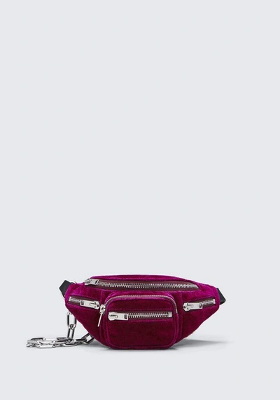 Shop Alexander Wang Velvet Attica Mini Fanny Pack In Purple